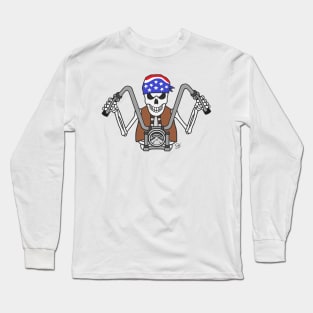 Bad Ass Skeleton Bad Biker Long Sleeve T-Shirt